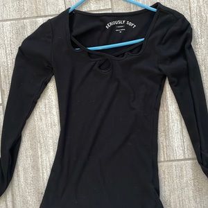 Black fitted long sleeve